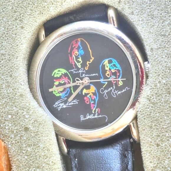 The Beatles Watch in wooden guitar case Apple Stainless Japan 9" Collectible - Picture 13 of 16